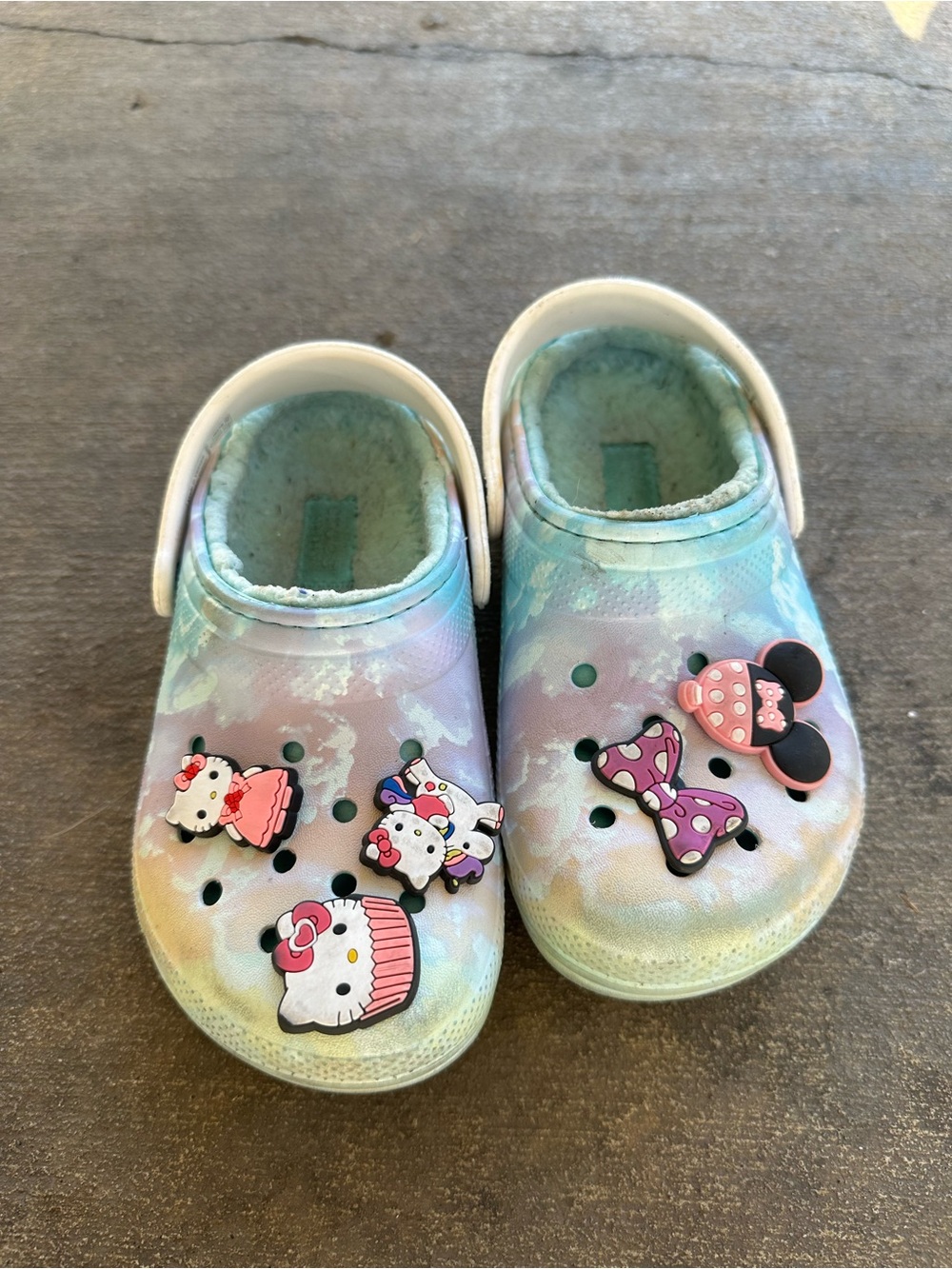 CROCS Pastel Aqua & Lavender Tie-Dye